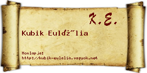 Kubik Eulália névjegykártya